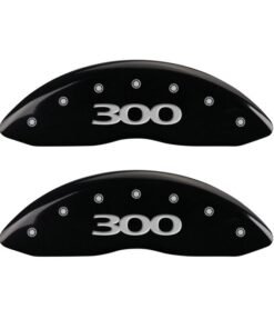 MGP 4 Caliper Covers Engraved Front & Rear 300 Black finish silver ch