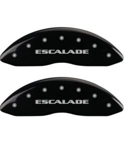 MGP 4 Caliper Covers Engraved Front & Rear Escalade Black finish silver ch