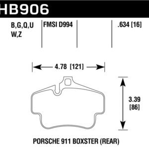 Hawk 02-10 Porsche 911 HP+ Street Rear Brake Pads