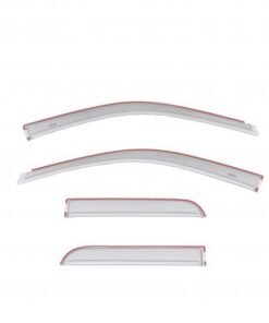 AVS 15-18 Dodge RAM 1500 Quad Cab Ventvisor Color Match Deflectors 4pc - Bright Silver Metallic