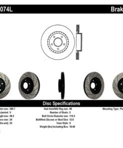 StopTech 1/02-05 Infiniti G35 (alloy disc) / 6/02-05 Nissan 350Z Slotted & Drilled Left Front Rotor