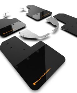 Rally Armor 21-22 Ford Bronco (Steel Bmpr - NO Rptr/Sprt - NO RR/RB) Blk Mud Flap w/Cy Orange Logo
