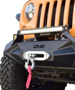 DV8 Offroad 07-18 Jeep Wrangler JK/JL Steel Stubby Front Bumper w/ Light Bracket & Winch Plate