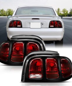 ANZO 1994-1998 Ford Mustang Taillight Dark Red Lens (OE Style)