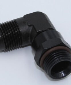 Fragola -8AN x 3/4 - 16 (8) 90 Degree Swivel - Black