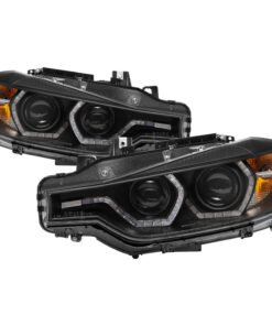 Spyder 12-14 BMW F30 3 Series 4DR Projector Headlights - LED DRL - Black (PRO-YD-BMWF3012-DRL-BK)