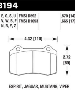 Hawk 10-11 Chevy Camaro SS DTC-60 Race Rear Brake Pads