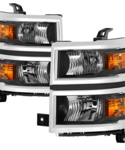 xTune 14-15 Chevy Silverado 1500 (New Body) OEM Style Headlights w/Trim - Blk (HD-JH-CS14-CC-BK)