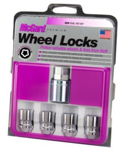 McGard Wheel Lock Nut Set - 4pk. (Cone Seat) M12X1.25 / 19mm & 21mm Dual Hex / 1.28in. L - Chrome