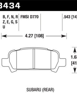 Hawk 2004-2006 Subaru Baja Sport HPS 5.0 Rear Brake Pads