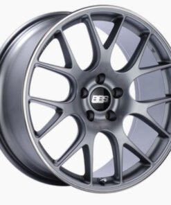 BBS CH-R 19x8 5x120 ET40 Satin Titanium Polished Rim Protector Wheel -82mm PFS/Clip Required