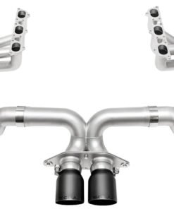 SOUL 2022 Porsche 992 GT3 Catted Exhaust System - 4in Straight Cut Satin Black Tips