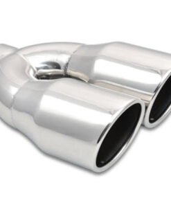 Vibrant 2.5in ID Dual 3.5in OD Round SS Exhaust Tip (Single Wall Angle Cut)