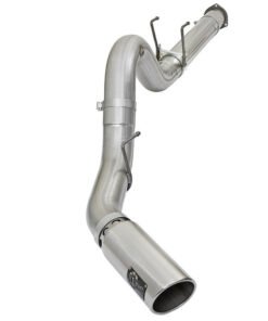 aFe ATLAS 5in DPF-Back Alum Steel Exhaust System w/Polished Tip 2017 Ford Diesel Trucks V8-6.7L (td)