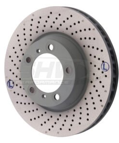 SHW 2012 Porsche 911 Carrera 4 GTS 3.8L w/o Ceramic Brakes Left Front Drilled-Dimpled MB Brake Rotor