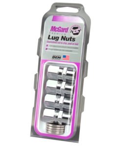 McGard Hex Lug Nut (Drag Racing Short Shank) M12X1.5 / 13/16 Hex / 1.6in. Length (4-Pack) - Chrome