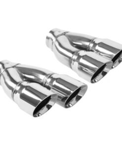 MagnaFlow Tip Stainless Double Wall Round Dual Outlet Polish 3in DIA 2.25in Inlet 9.75in Len (qty 2)