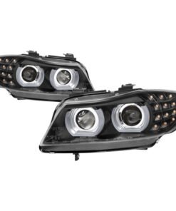Spyder 09-12 BMW E90 3-Series 4DR HID w/ AFS Only - LED Turn - Black - PRO-YD-BMWE9009-AFSHID-BK