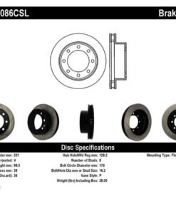 StopTech Power Slot 00-05 Ford Excursion / 99-04 F250/F350 Front Left Slotted CRYO Brake Rotor
