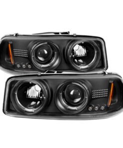 Spyder GMC Sierra 1500/2500/3500 99-06 Projector Headlights LED Halo LED Black PRO-YD-CDE00-HL-BK