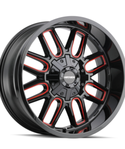 Mayhem 8107 Cogent 20x9 / 6x135 BP / 18mm Offset / 106mm Hub Black w/ Prism Red Wheel