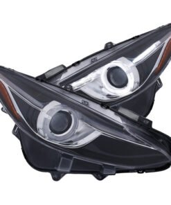 ANZO Projector Headlights With Halo Black w/Amber 14-17 Mazda 3