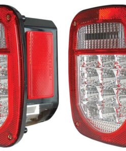 ANZO 1976-1985 Jeep Wrangler LED 2 Lens - Red/Clear, Chrome