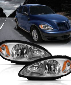 ANZO 2001-2005 Chrysler Pt Cruiser Crystal Headlight Chrome Amber (OE)