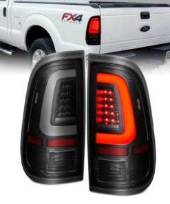 ANZO 2008-2016 Ford  F-250  LED Tail w/ Lights Bar Black Housing Smoke Lens