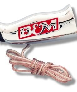 B&M 80659 Automatic T-Handle Chrome Shifter with Logo and Button Switch