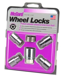 McGard Wheel Lock Nut Set - 4pk. (Reg. Shank Seat) M12X1.5 / 13/16 Hex / 1.38in. Length - Chrome