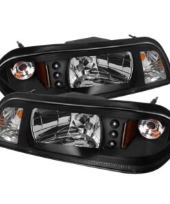 Spyder Ford Mustang 87-93 1PC LED (Replaceable LEDs)Crystal Headlights Black HD-YD-FM87-1PC-LED-BK