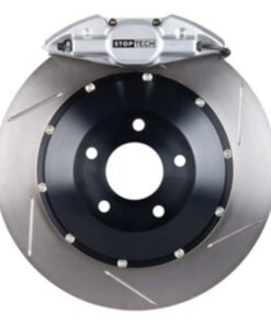 StopTech 08-09 WRX STi Rear BBK ST22 345x28 Slotted Rotors Silver Calipers