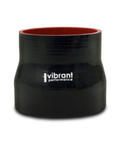 Vibrant 3.5in I.D. x 4.250in I.D. x 4.5in Long 4 Ply Gloss Black Silicone Transition Hose