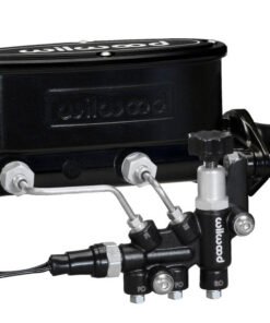 Wilwood HV Tandem M/C Kit w L/H Bracket & Prop Valve - 1in Bore Black