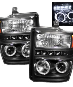 Spyder Ford F250/350/450 Super Duty 08-10 Projector Headlights LED Halo LED Blk PRO-YD-FS08-HL-BK
