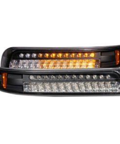 ANZO 1999-2002 Chevrolet Silverado 1500 LED Parking Lights Black w/ Amber Reflector