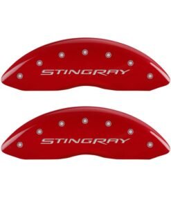 MGP 4 Caliper Covers Engraved Front & Rear Stingray Red finish silver ch