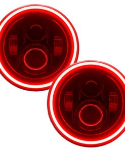 Oracle 7in High Powered LED Headlights - Black Bezel - Red