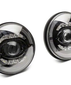 Raxiom 07-18 Jeep Wrangler JK Axial Series LED Headlights- Black Housing (Clear Lens)