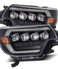 AlphaRex 12-15 Toyota Tacoma NOVA LED Proj Headlights Plank Style Black w/Activ Light/Seq Signal/DRL