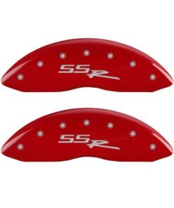 MGP 4 Caliper Covers Engraved Front & Rear SSR Red finish silver ch