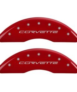 MGP 4 Caliper Covers Engraved Front & Rear C6/Corvette Red finish silver ch