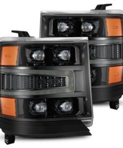 AlphaRex 16-18 Chevy 1500HD NOVA-Series LED Proj Headlights Alpha BLK w/Activ Light/Seq Signal & DRL