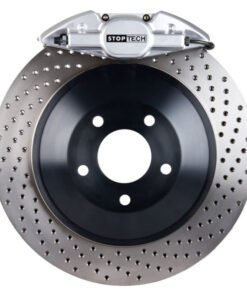 StopTech 95-02 Nissan Skyline Rear BBK w/ Silver ST-22 Calipers Drilled 355X32mm Rotors/Pads/SS Line