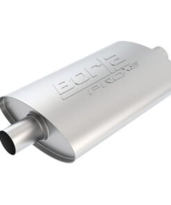 Borla Pro-XS 2inch, 2inch, 14inch x 9-1/2inch x 4inch Oval Cen/Cen w/o Notch Turbo Muffler