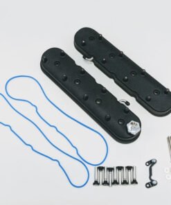 Granatelli 96-22 GM LS Tall Valve Cover w/Angled Coil Mounts - Black Wrinkle (Pair)