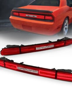 ANZO 08-10 Dodge Challenger LED Taillights - Red/Clear w/Sequential Turn Signal
