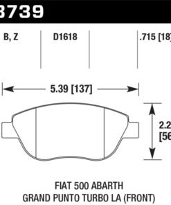 Hawk 2013 Fiat 500 Abarth Front HPS 5.0 Street Brake Pads