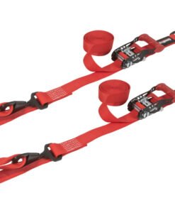 SpeedStrap 1 1/2In x 10Ft Ratchet Tie-Down w/ Soft-Tie (2 Pack) - Red